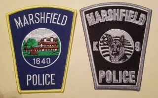 Marshfield (ma) Police Department Patches - Set Of 2