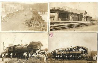 3 Vintage Postcards From The Joplin Neosho Area In Missouri 1914 Train Wreck 40