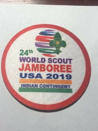 Indian Contingent 24th 2019 World Scout Jamboree Offical Wsj Badge Patch Coaster