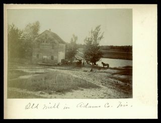 Vintage Old Mill & Court House Cabinet Photos 1890s Adams County Wisconsin