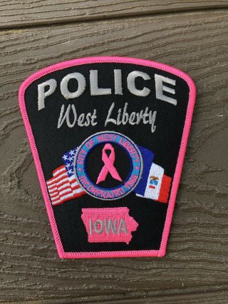 West Liberty Iowa Pink Police Shoulder Patch