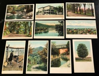 10 Vintage Detroit Publishing Postcards Vt St Scene Brattleboro Burlington,