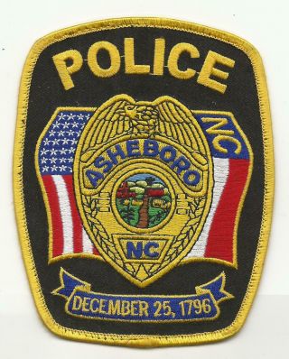 Asheboro North Carolina Nc Police Patch