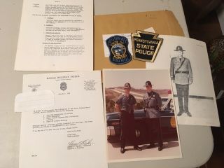 Vintage Kansas Highway Patrol Patch Photo Letter Pennsylvania State Police Patch