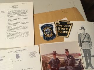 Vintage Kansas Highway Patrol Patch Photo Letter Pennsylvania State Police Patch 4