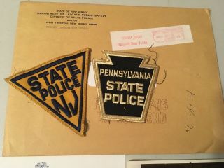 Vintage Jersey NJ State Police Patch Photo Letter Pennsylvania State Police 4