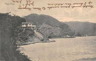 Pago Pago,  American Samoa,  Harbor,  Dock,  Ship With Zealand Stamp 1906