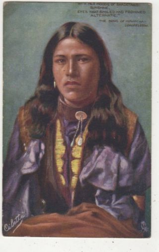 Hiawatha North America Tuck Oilette Vintage Postcard Us050