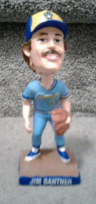 Jim Gantner Milwaukee Brewers Retro Powder Blue 2007 Mini Bobblehead W/box