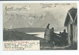 Printed Postcard Of Parti Fra Ulfsfjorden Norway In