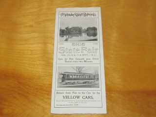 Vintage 1898 The Columbus Street Railway Co.  " Ohio State Fair " Advertising Map