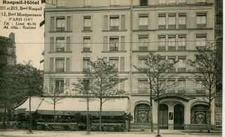 France Paris Montparnasse - Raspail Hotel Old Postcard