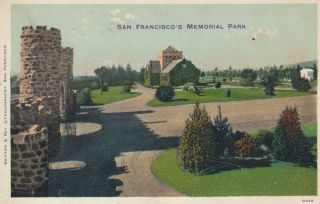 Mount Olivet Memorial Park Cemetery Card / San Bruno Mountain Colma Ca C1910