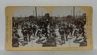 Stereoview Card Circa 1898 Spanish American War " Tampa Florida To Cube " 9240
