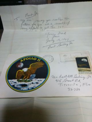 Apollo 11 - Eagle Insignia - Moon Landing - Envelope With Letter To Son