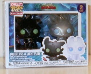 Funko Pocket Pop Key Chains Toothless & Light Fury How To Train Your Dragon 3