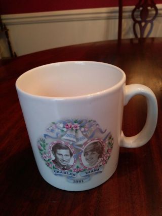 Charles & Diana 1981 Wedding Cup Mug Carataux Made In Sussex England