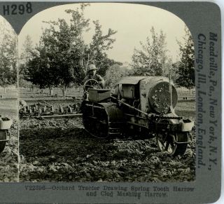 Orchard Tractor Drawing Spring Tooth Harrow - - Keystone History Set H298