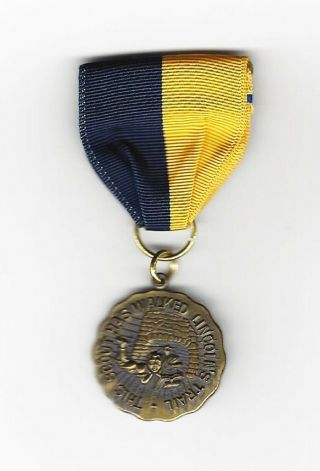 Boy Scout Indiana Lincoln Trail Medal Dated Aug 1954