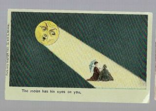 Pk43038:postcard - Man In Moon - The Moon Has His Eyes On You - Romance