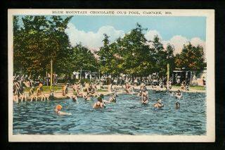 Maryland Postcard Cascade,  Blue Mountain Chocolate Co.  Pool View Vintage