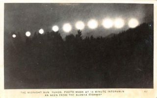 Rppc Midnight Sun,  Yukon,  Real Photo Alaska Highway Ca 1930s Vintage Postcard