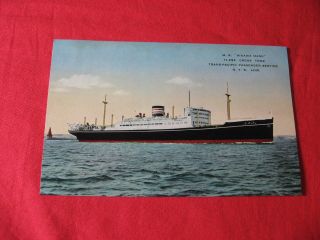 Postcard Japan Coloring Photo Hikawa - Maru Ship Nippon Yusen N.  Y.  K.  Line 1930 