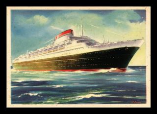 Dr Jim Stamps Tv Andrea Doria Ship Italian Line View Continental Size Postcard