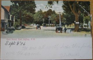 East Jaffrey,  Nh 1906 Postcard: Main Street - Hampshire