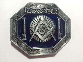 Masonic - Pewter Mason Belt Buckle Tools