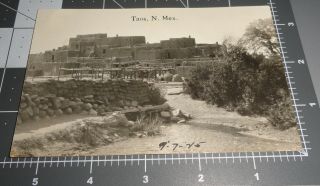 1915 Taos Nm Mexico Pueblo Houses Rio Grande Valley Vintage Rppc Photo 1