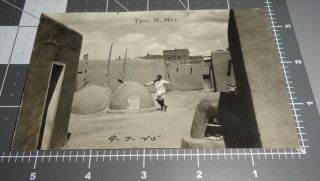1915 Taos Nm Mexico Pueblo Indian Woman Rio Grande Valley Vintage Rppc Photo