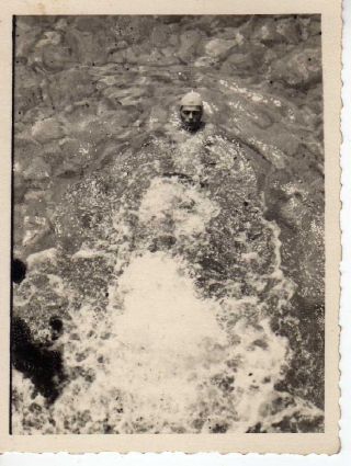 Vintage Photo Handsome Boy Muscular Gay Interest Swimming