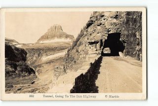 Glacier National Park Montana Mt Rppc Real Photo 1925 - 1942 Tunnel To Sun Highway