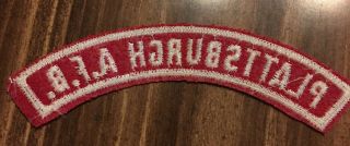 Plattsburgh A.  F.  B.  Red And White Boy Scouts Community Strip Patch 2