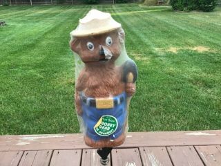 Vintage Smokey The Bear Lawn Ornament Art Line 14 Inches Tall