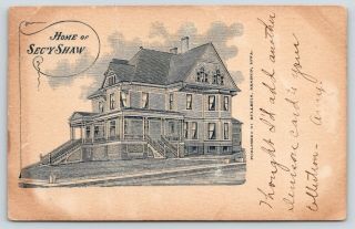 Denison Iowa Governor,  Secretary Of Treasury Shaw Home W/wrap - Around Porch 1906