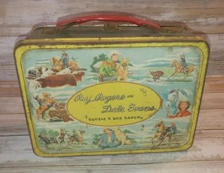 Vintage 1957 Roy Rogers And Dale Evans Double R Ranch Lunchbox