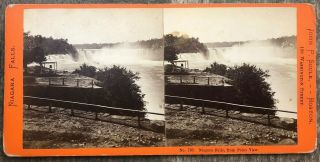 1860s Niagara Falls Stereoview From Point View Showing Camera By Soule