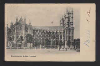 Uk 1903 Westminster Abbey London Postcard Harrow Duplex To Constantinople Turkey