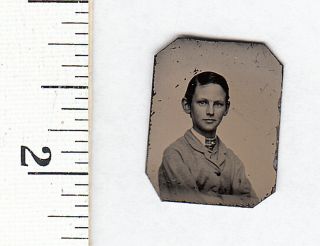 Civil War Era Miniature Gem Tintype Photo.  Handsome Boy.  536n