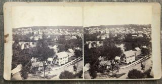 1870s Hampshire Stereoview Birdseye View Of Tilton By Moulton