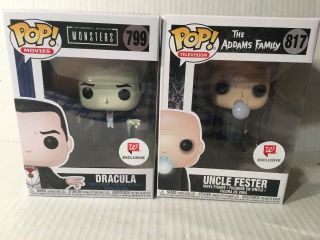 Funko Pop Universal Monsters Dracula 799 Walgreens & Uncle Fester In Hand