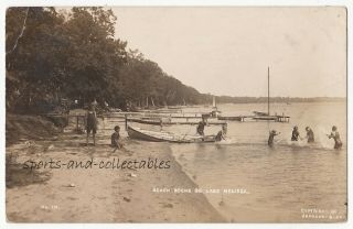 Detroit Lakes,  Mn - Beach Scene On Lake Melissa - C1911 Johnson - Olson Rppc