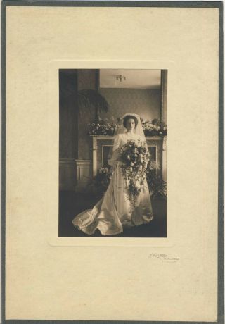 Wedding Bride,  Portrait By Thomas Pursey Of Edinburgh C1910s - Old Photo
