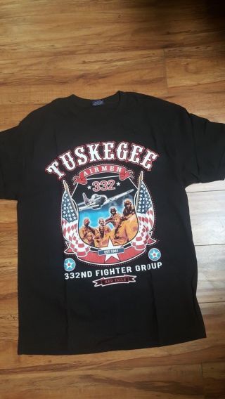 Tuskegee Airmen T - Shirt 332 Red Tails Us Air Force 99th Fighter Squadron 2xl
