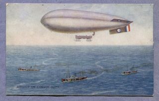 Old Postcard Airship Dirigible England World War 1 War Bond Campaign Card 1916