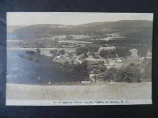 Rp Birdseye View Of The Valley Up From Afton York 1930 Postcard & Cancel