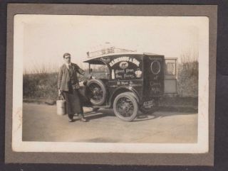 Photo Milkman With His Delivery Van,  Richardson Of Windsor C1918