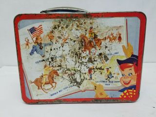 1954 Vintage HOWDY DOODY metal LUNCH BOX - - Adco Liberty S&H 5